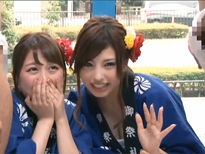 お祭りでテンション上がってるハッピ女子2人組をゲット→MM号でわっしょい4Pファックｗｗｗｗｗｗｗｗｗｗ